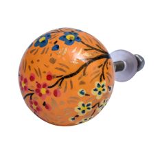 Autumn Floral Hand Pinted Kashmiri Cabinet Knobs